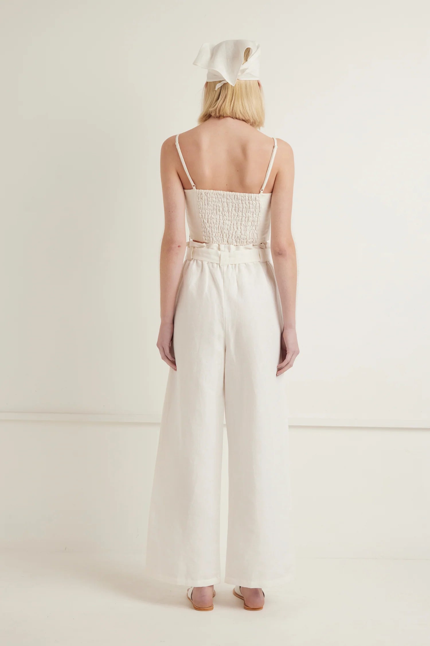 Island Paper Bag Pant - White