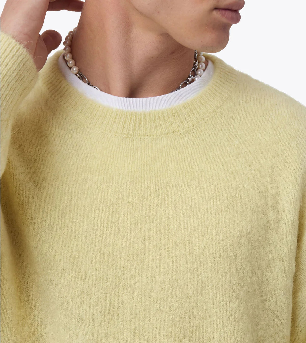 Box Crop Knit Crew - Butter