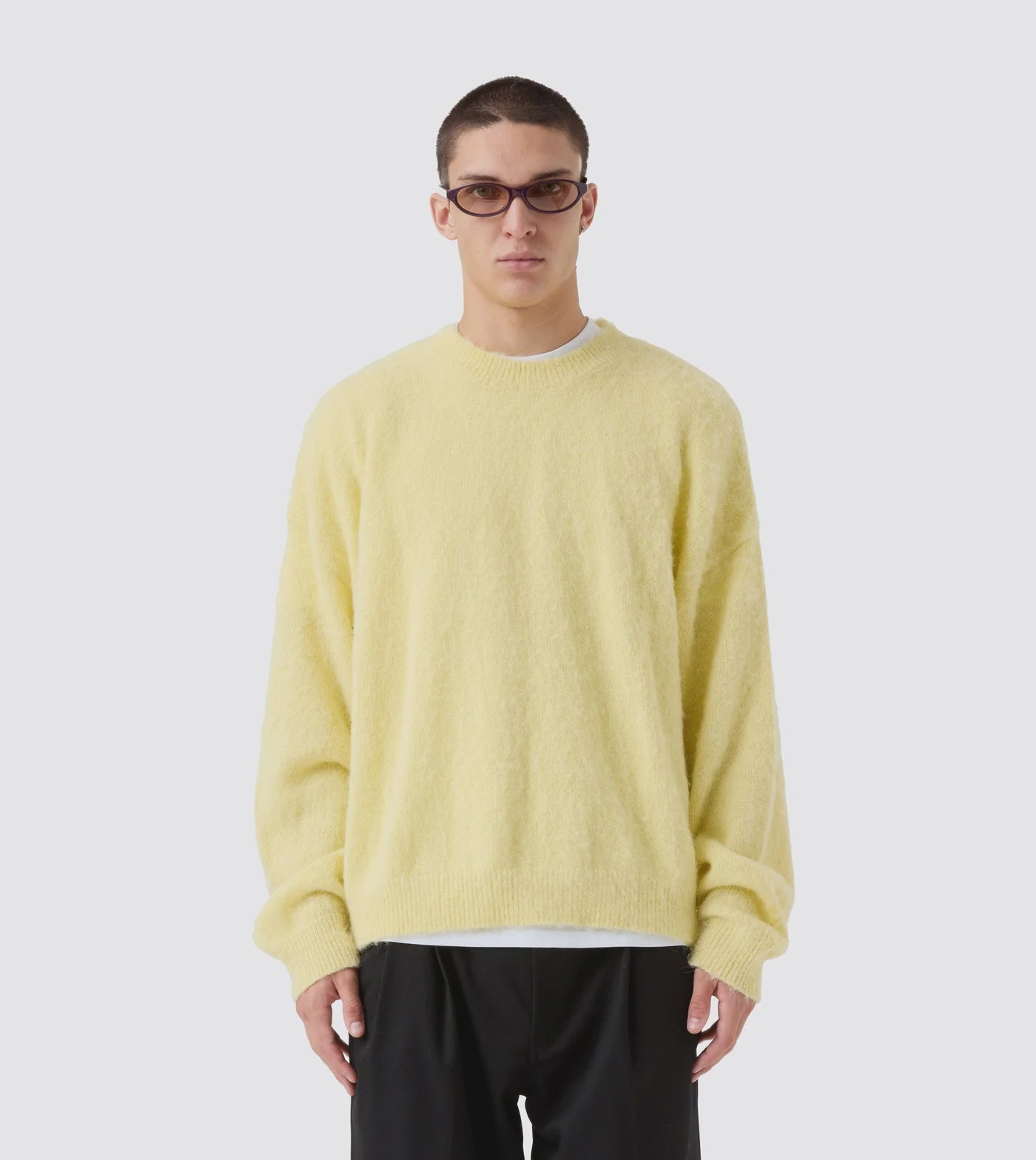 Box Crop Knit Crew - Butter