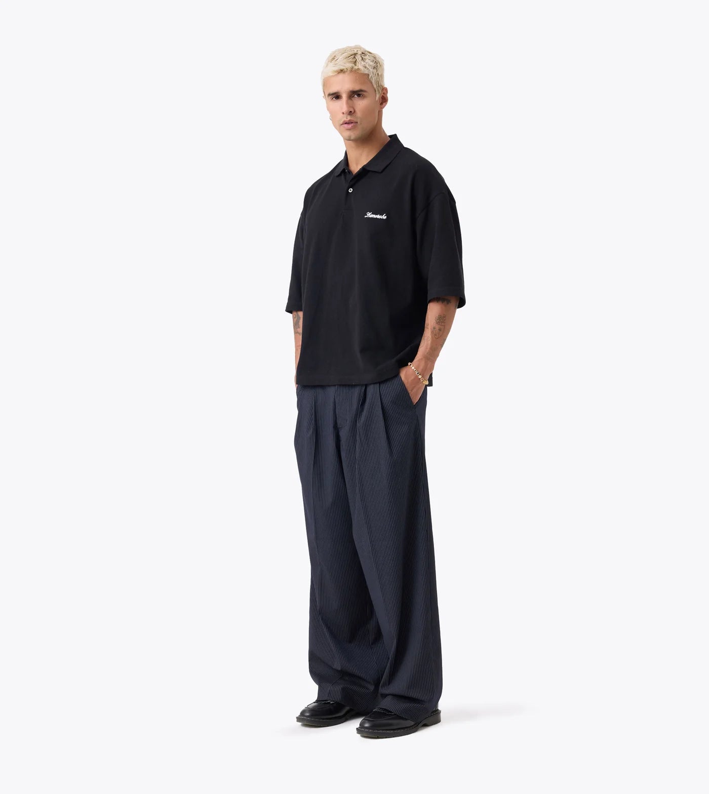 Box Crop Polo - True Black