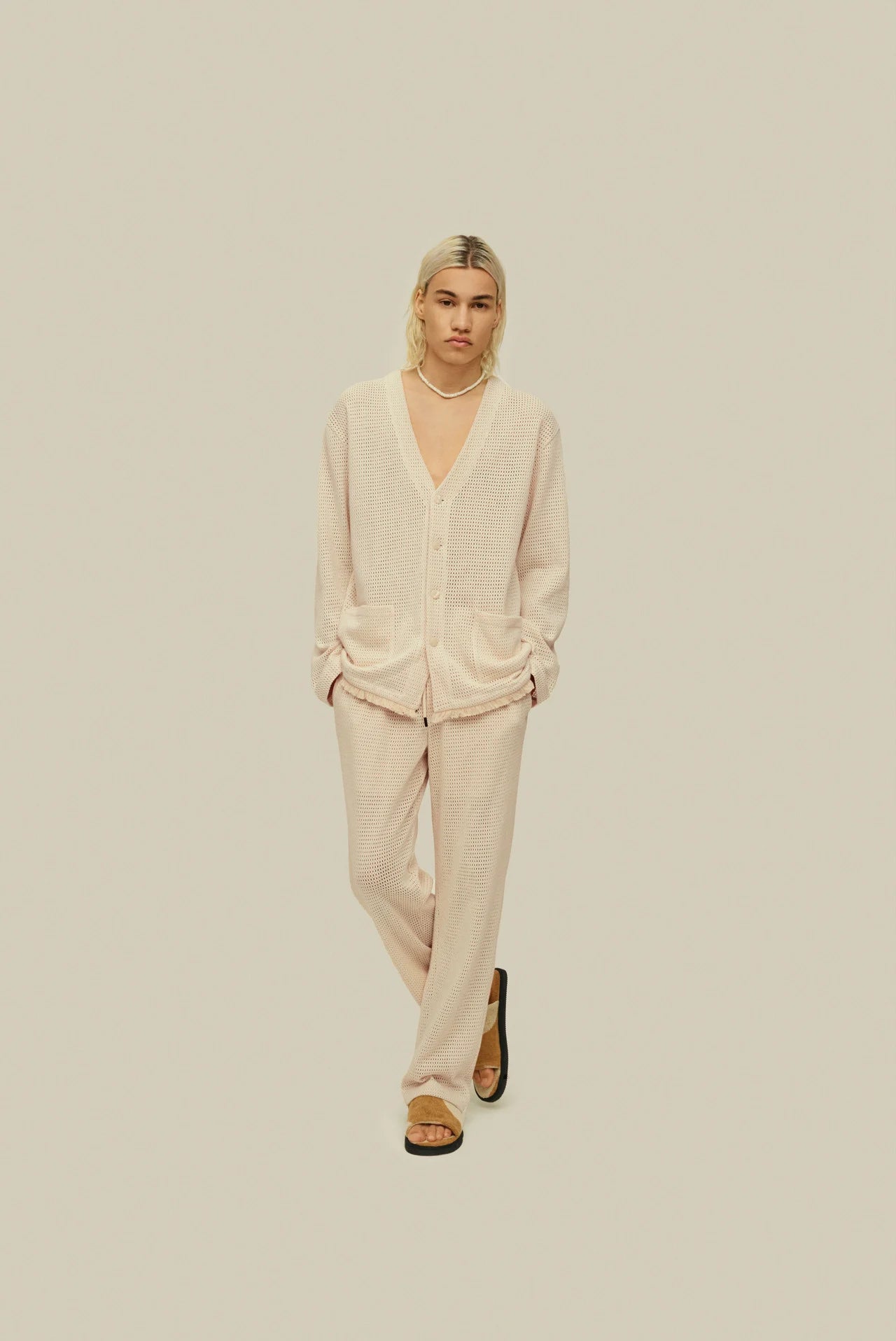 Net Cardigan - Ecru
