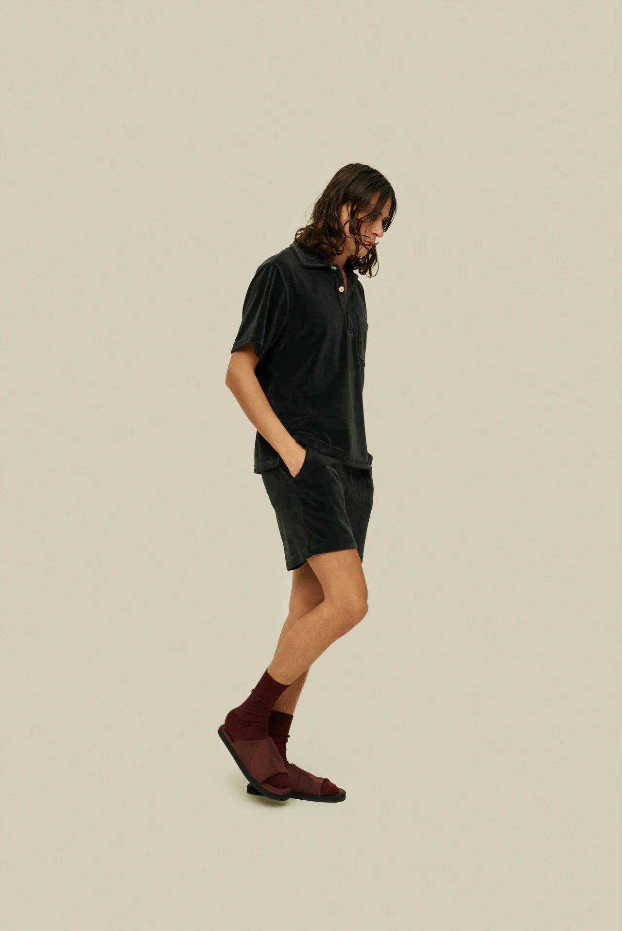 Velour Shorts - Nearly Black