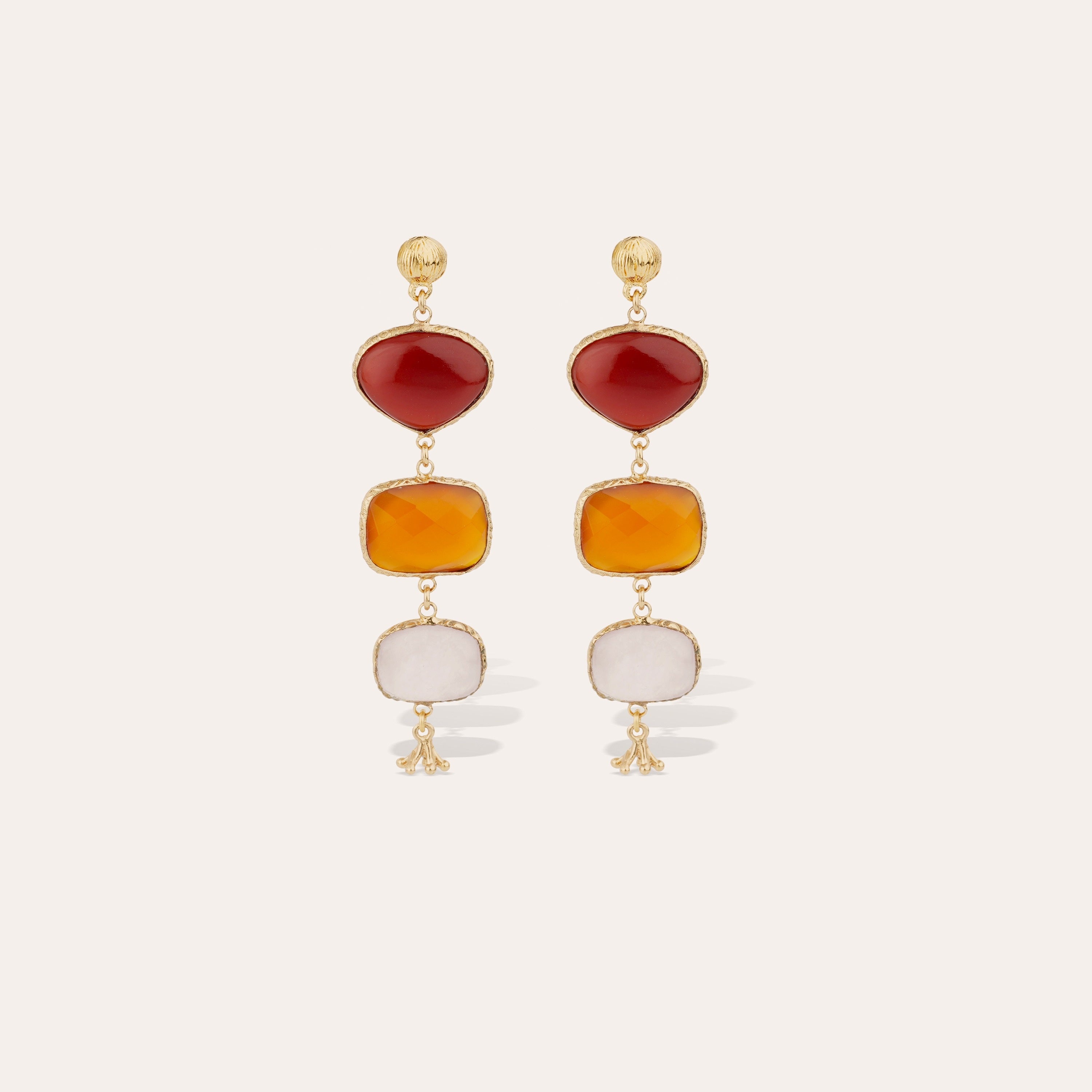 Silene Earrings - Red Calcite