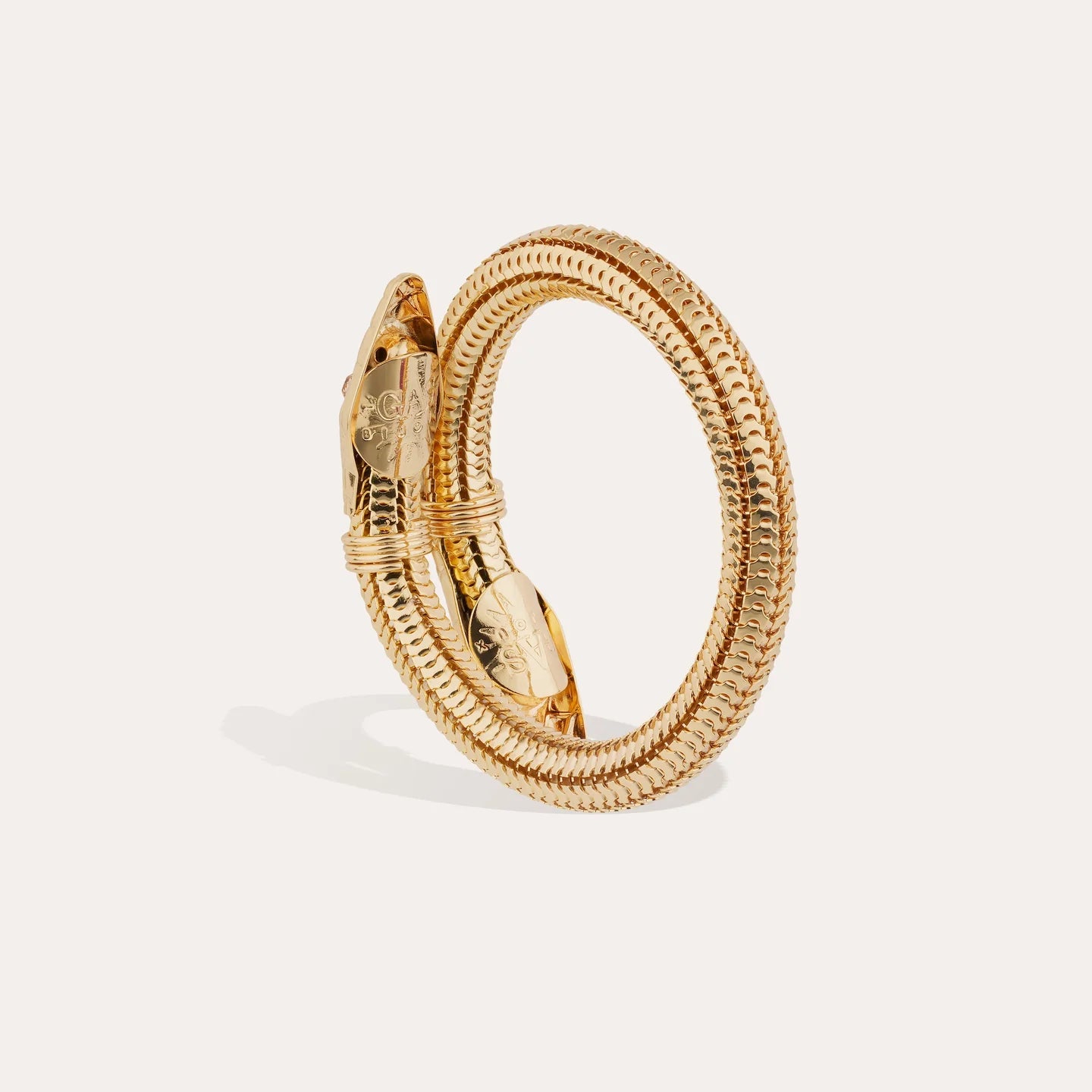 Cobra Bracelet - Gold Rhinestone