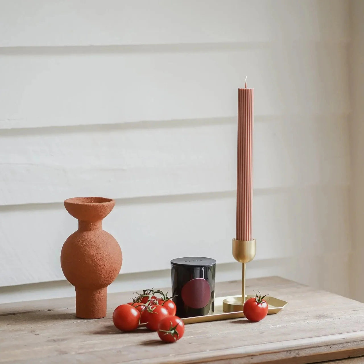 Column Pillar Candle Duo Peach