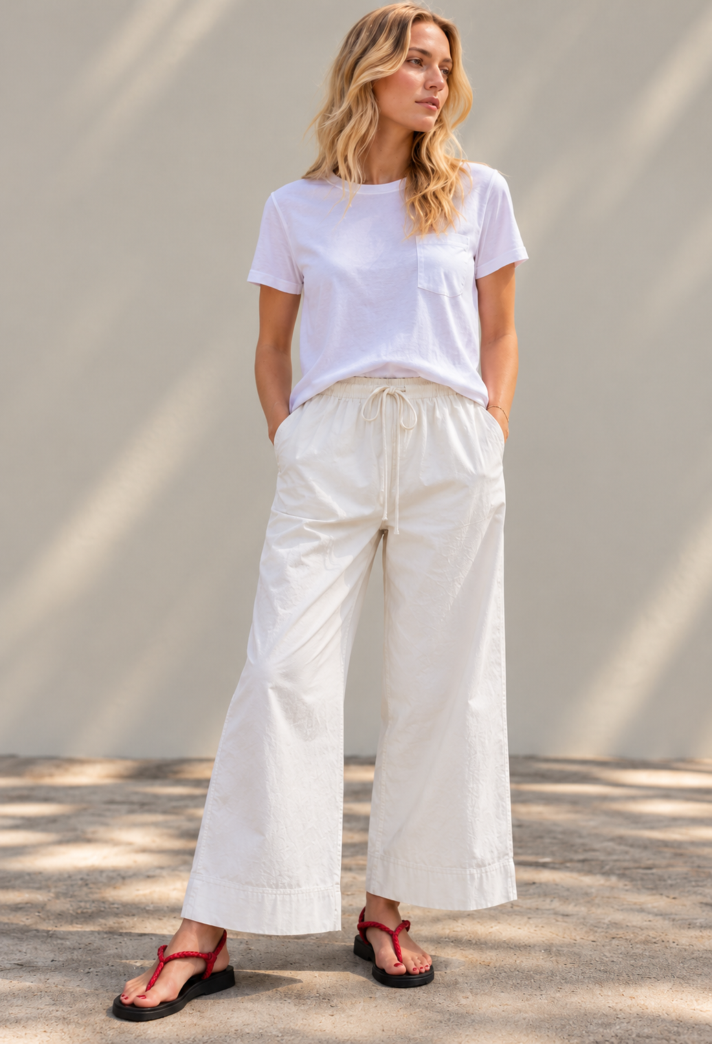 Potts Cotton Pant - White