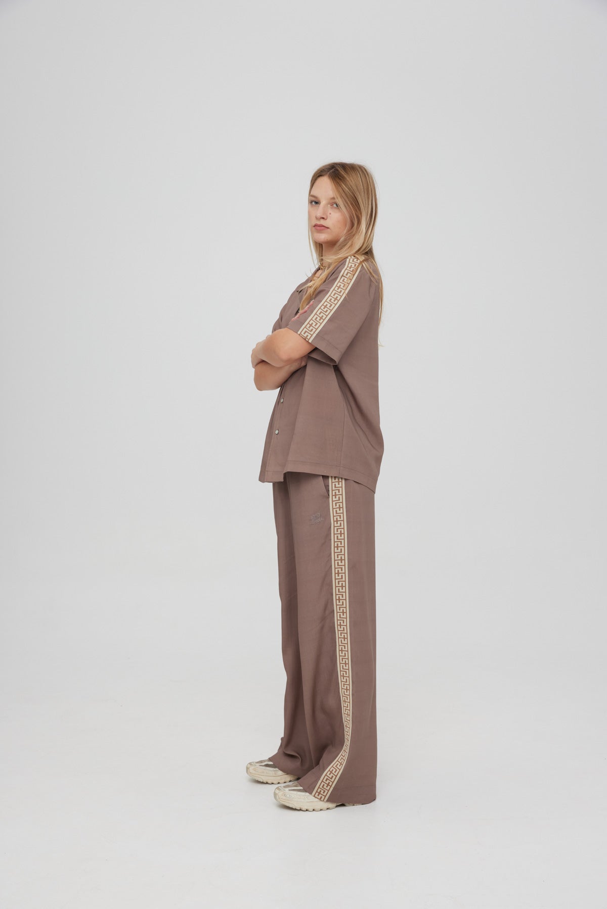 Geo Resort Shirt - Dark Taupe