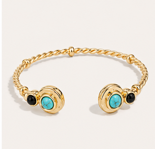 Amarante Twisted Bangle - Turquoise