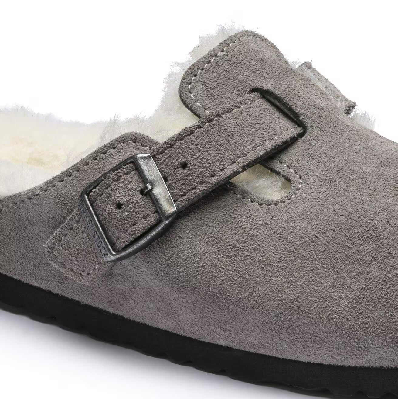 Boston Shearling - Stone Coin Suede