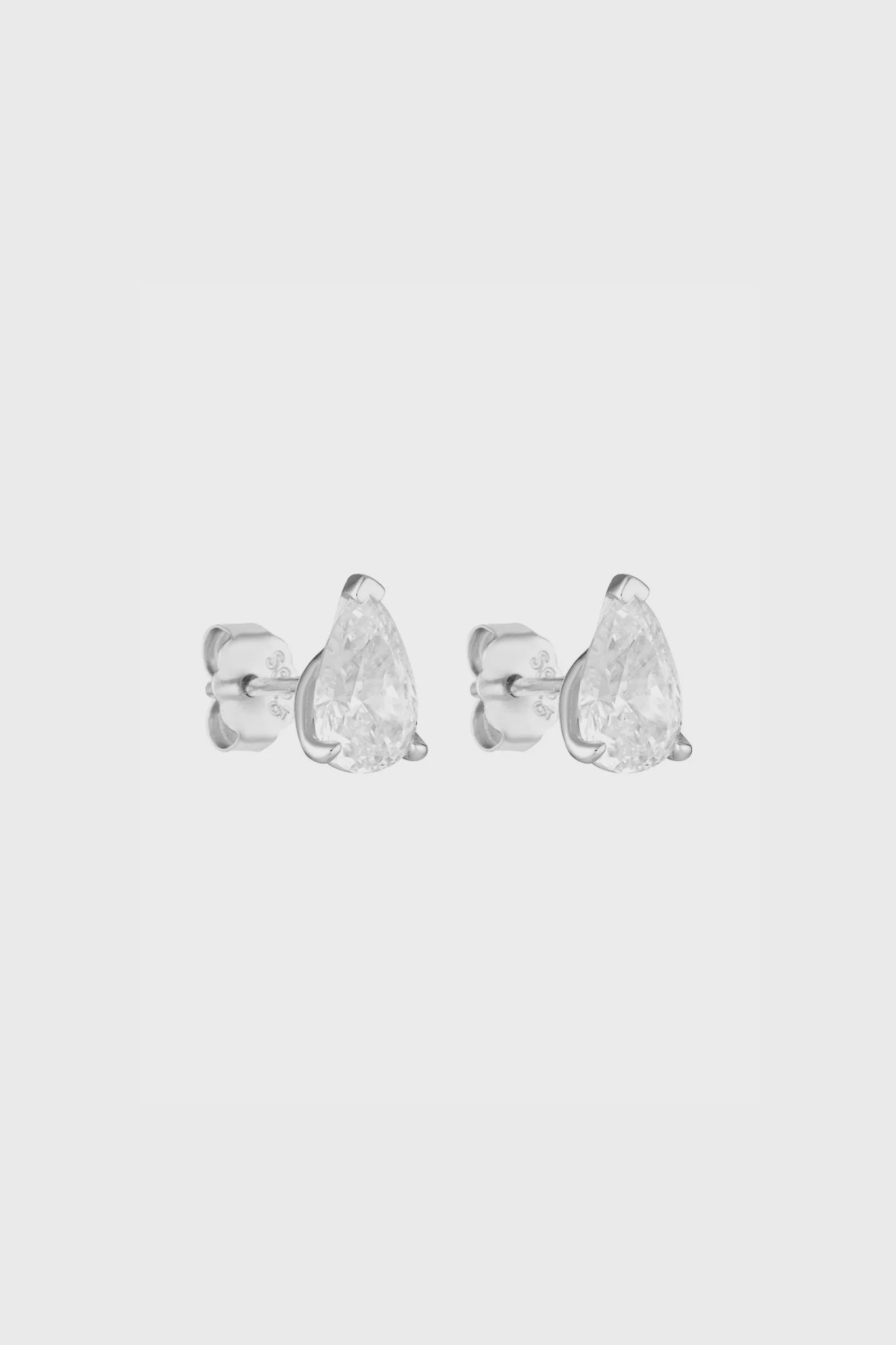 Pear Studs 1 Ct - Silver