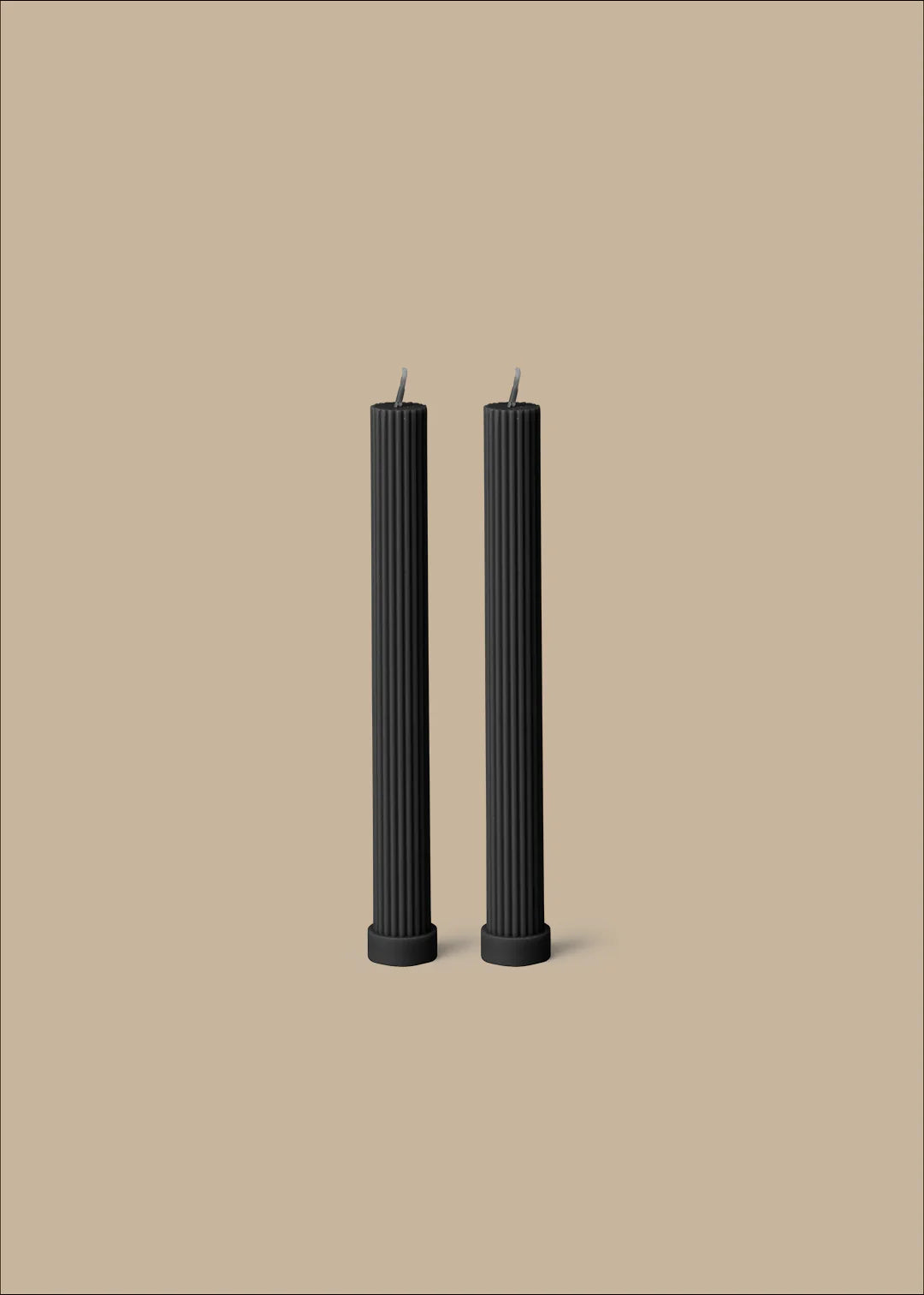 Column Pillar Candle Duo Black