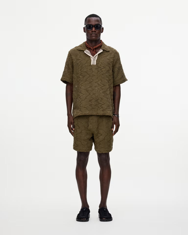 Palmer Crochet Shirt - Pine Verve