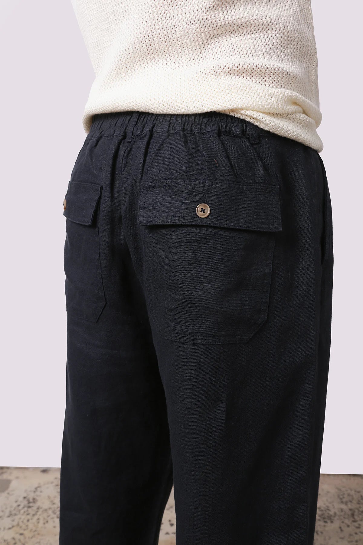 Linen Slack Pant - Midnight