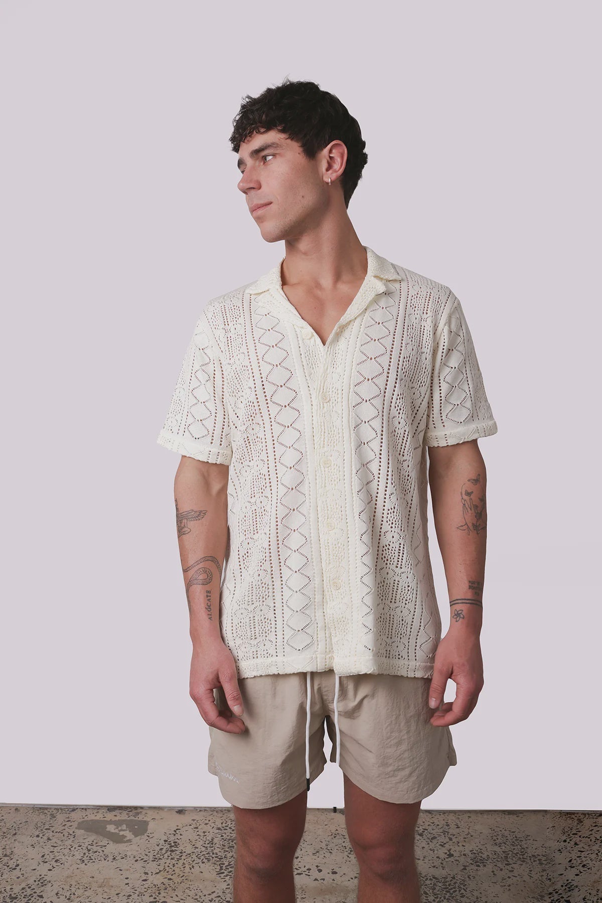 Cinetto Knit S/S Shirt - Cream