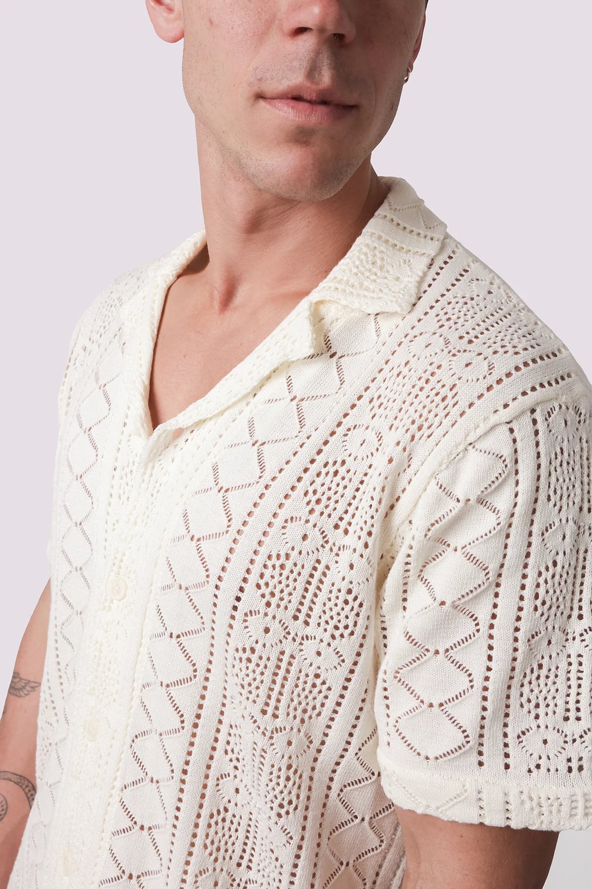 Cinetto Knit S/S Shirt - Cream