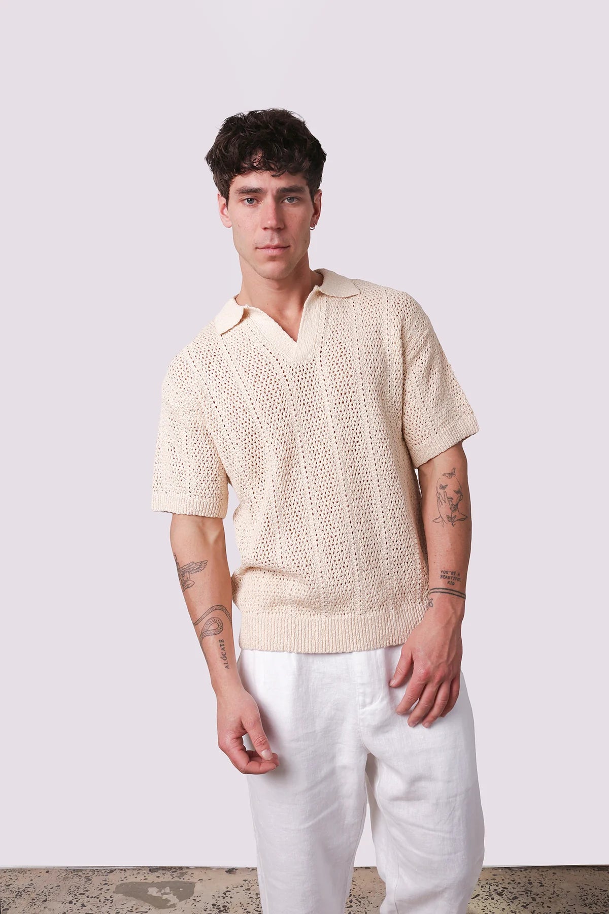 Maya Knit polo - Cream