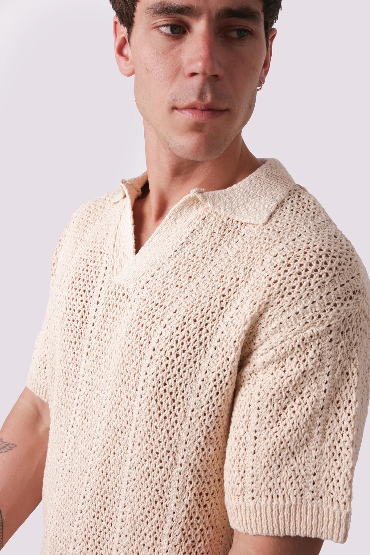 Maya Knit polo - Cream