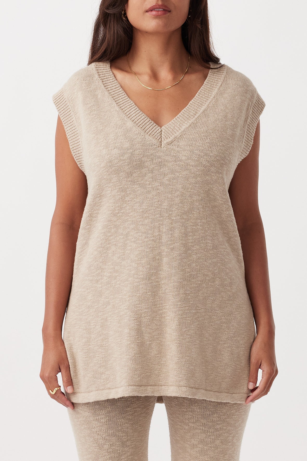 Emma Organic Vest - Taupe