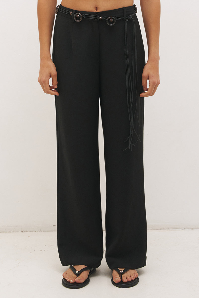 Elira Belted Pant - Black