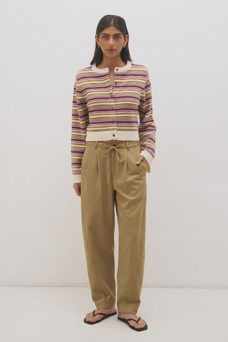 Orchid Stripe Cardigan - Plum Stripe