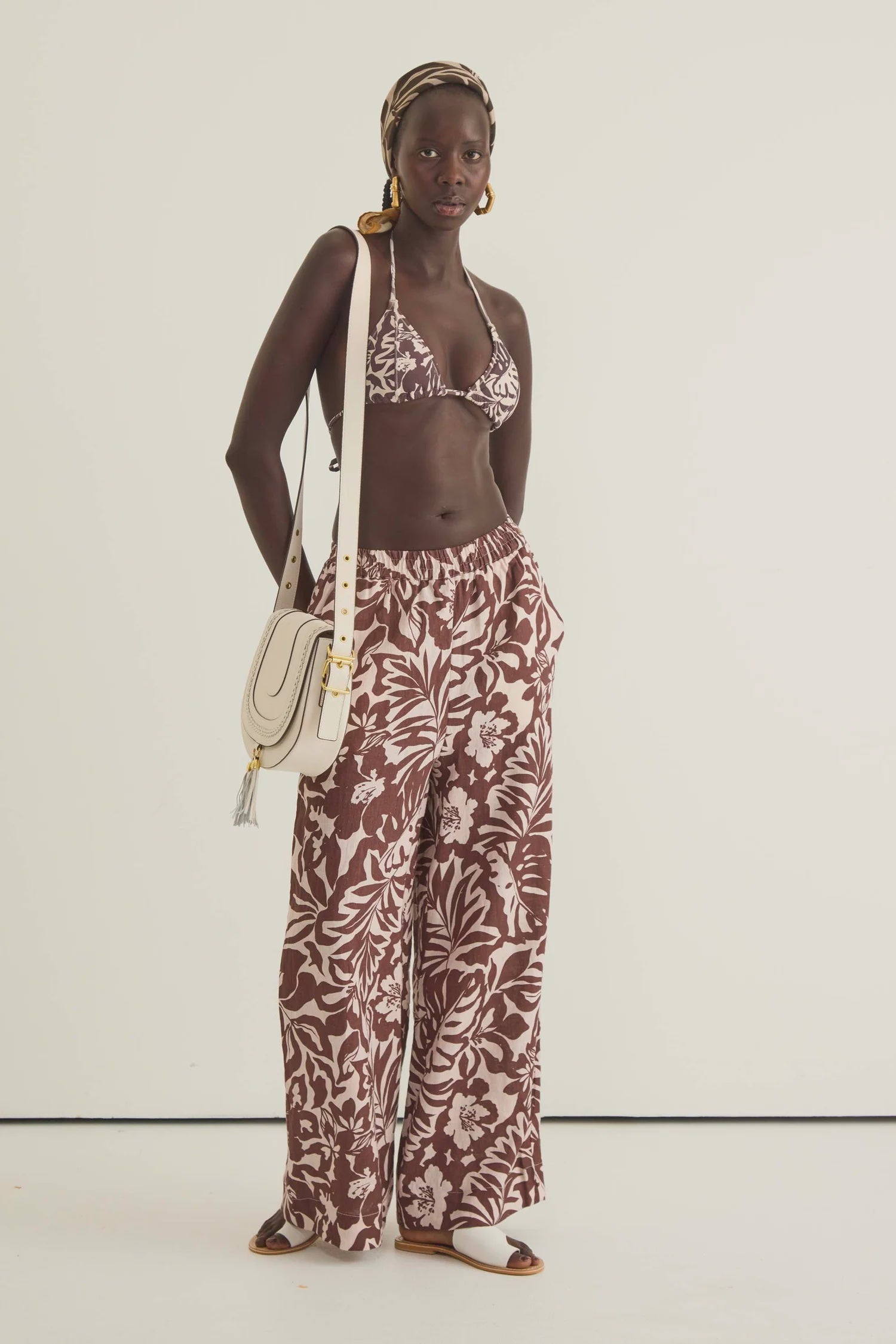Oasis Linen Wide Leg Pant - Chocolate