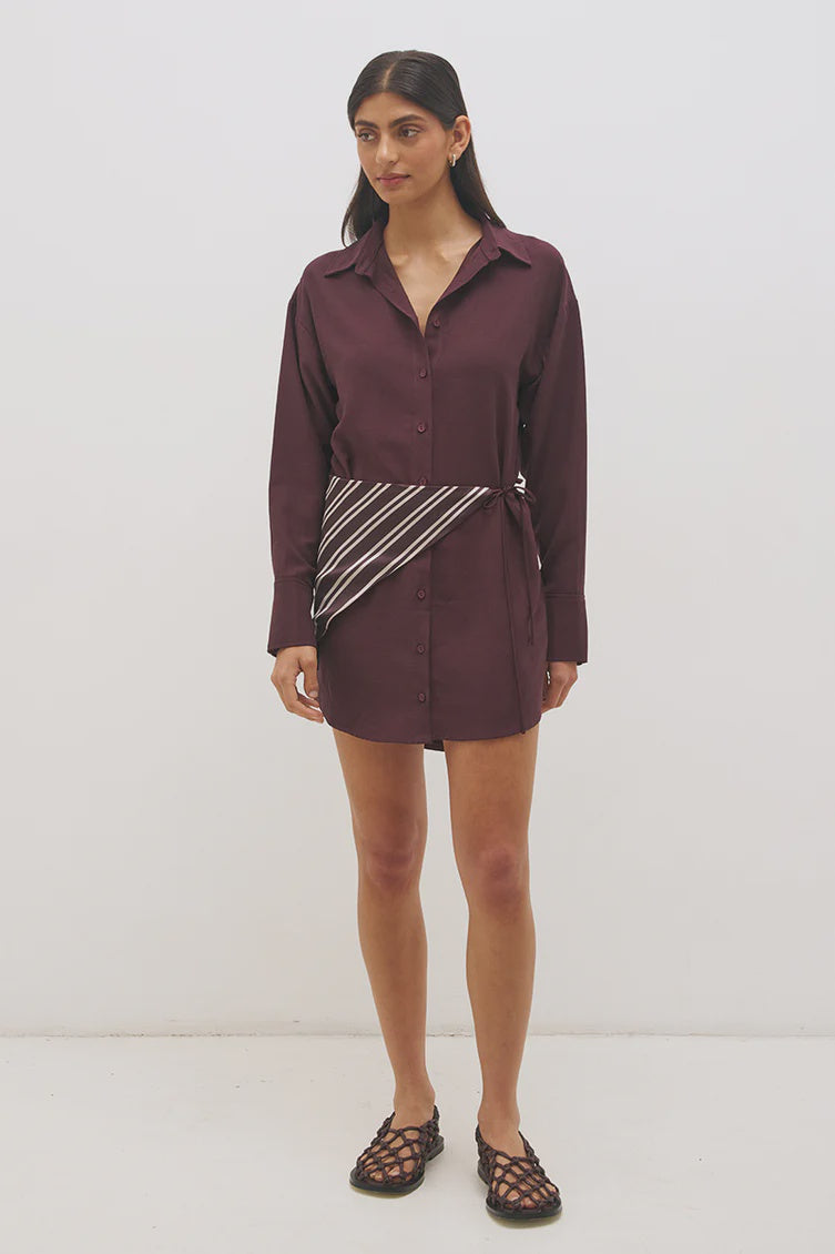Elira Skirt Scarf Dress - Bitter Chocolate