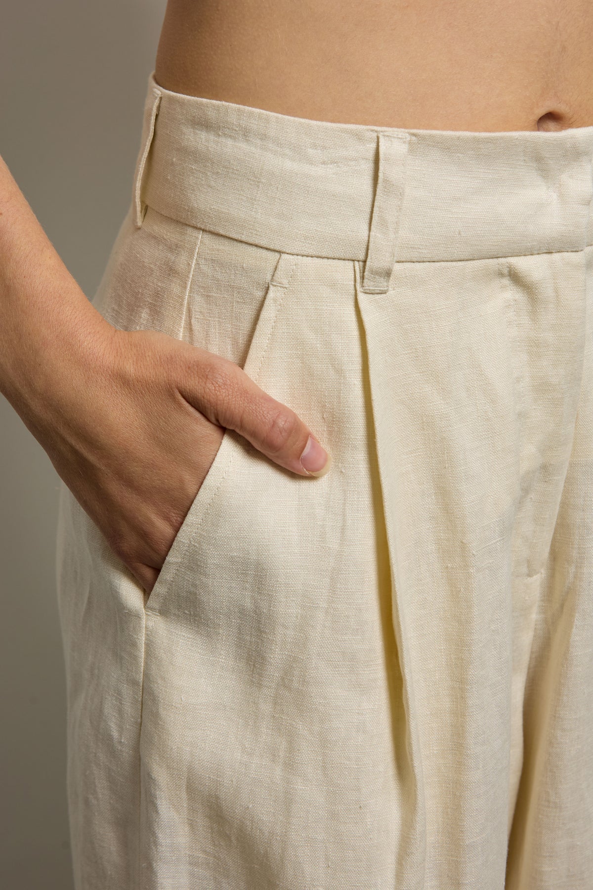 Linen Wide Leg Tailored Pant