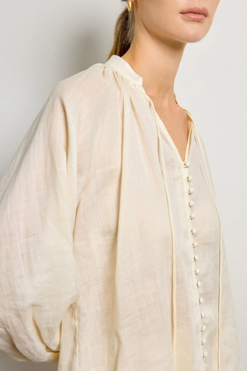 Ramie Billow Sleeve Blouse