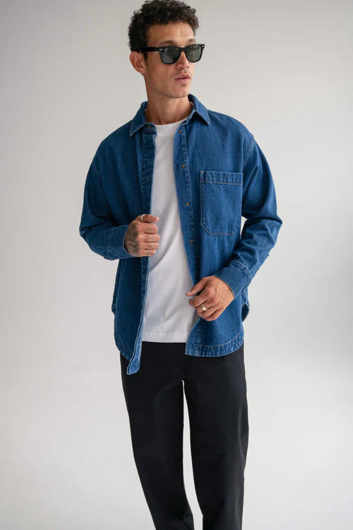 The Ari Overshirt - Mid Blue