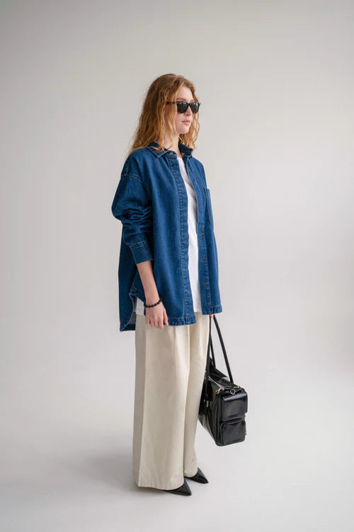 The Ari Overshirt - Mid Blue