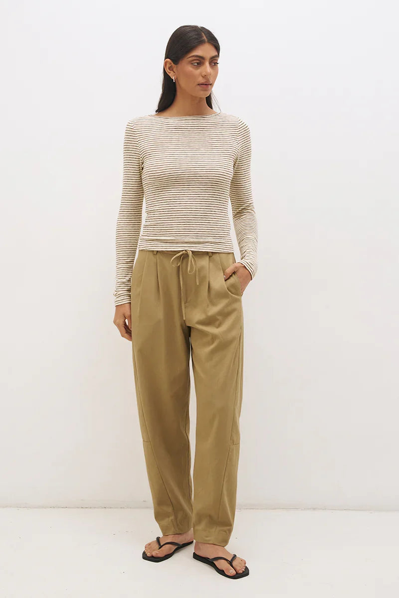 Miren layered Top - Choc Stripe