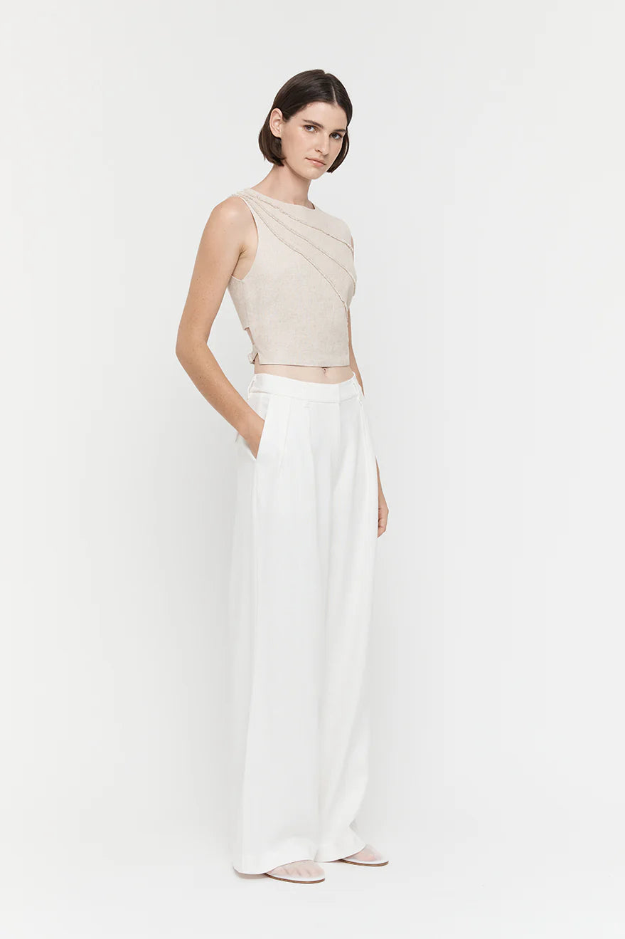 Classic Linen Trouser - White