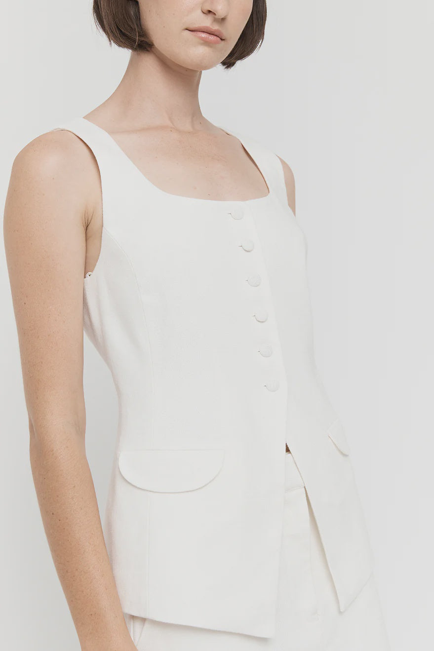 Anina Classic Waistcoat - White