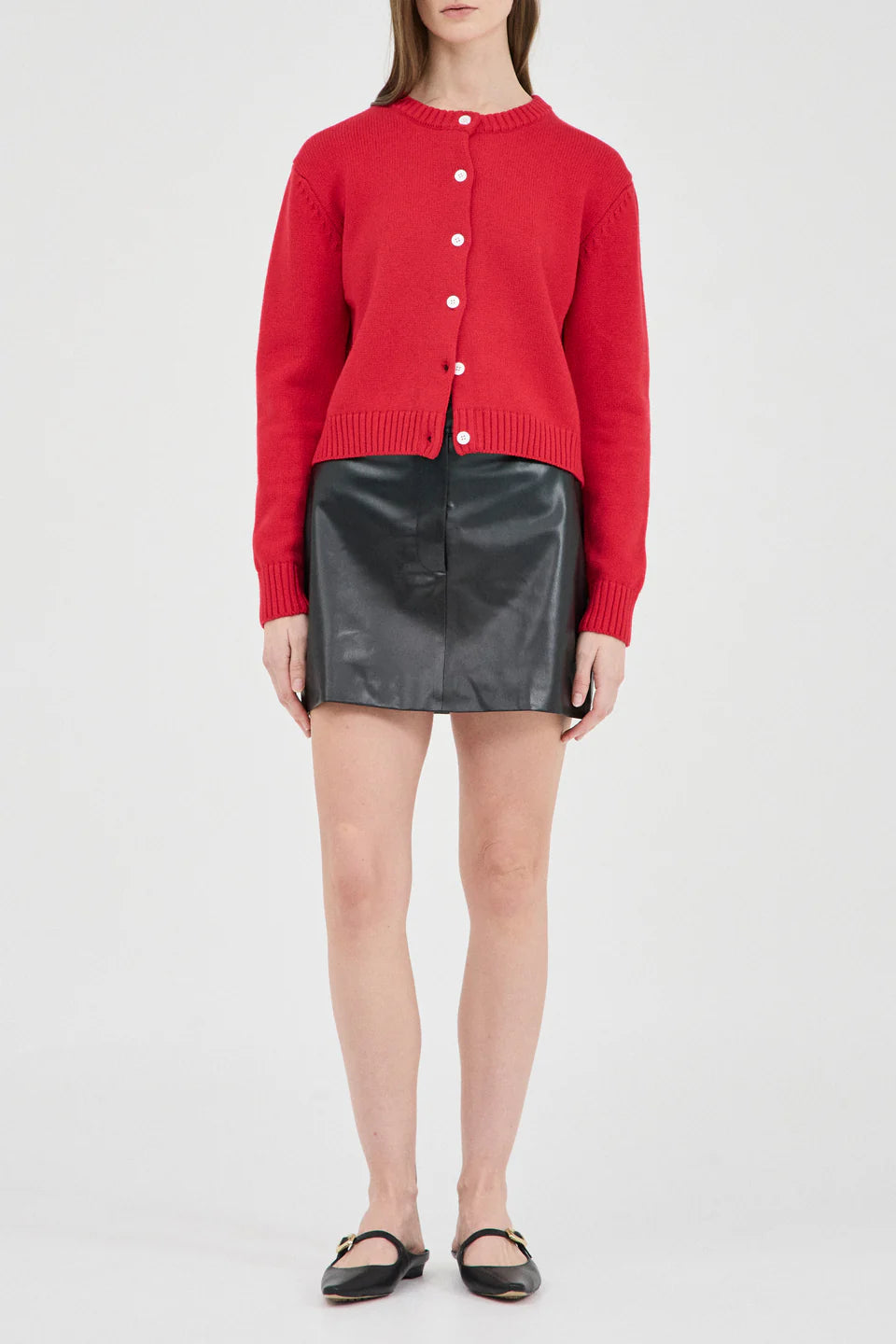 The Cotton-Wool Knit Cardigan - Red