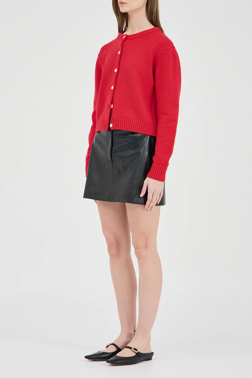 The Cotton-Wool Knit Cardigan - Red