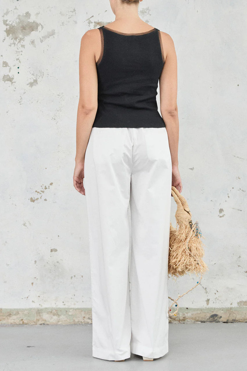 Cotton Mesh Tank - Black