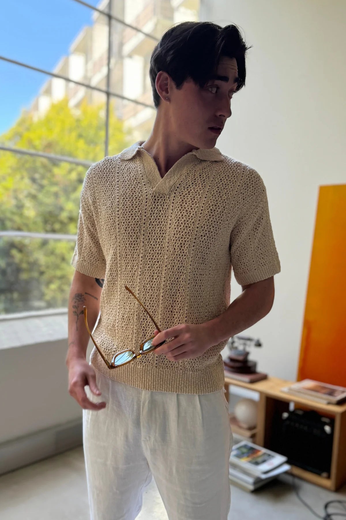 Maya Knit polo - Cream