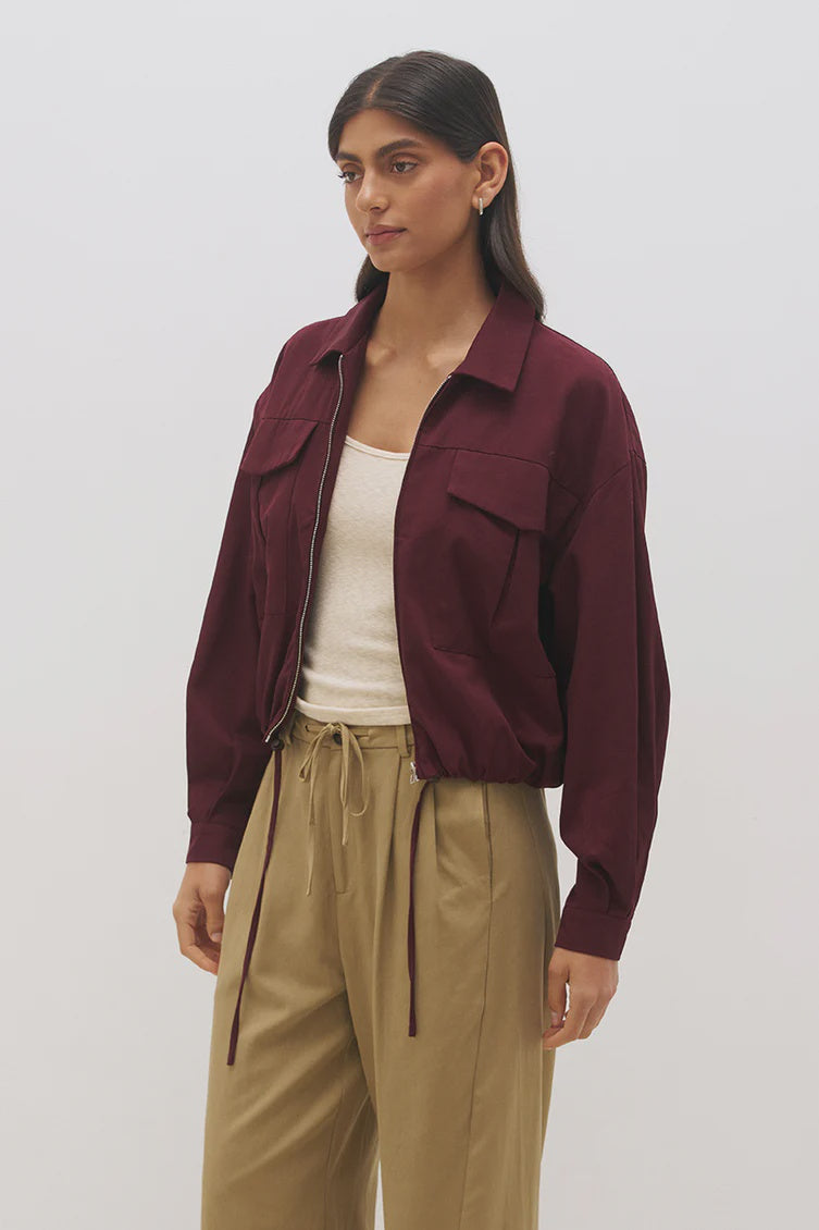 Alba Bomber Jacket - Plum