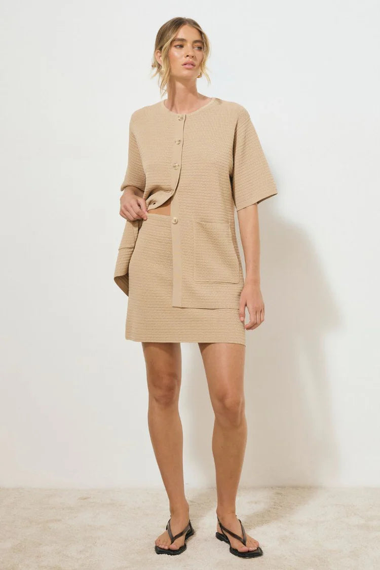 Memoir Knit Skirt - Stone