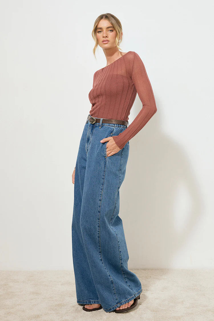 Reflection Knit Top - Cognac