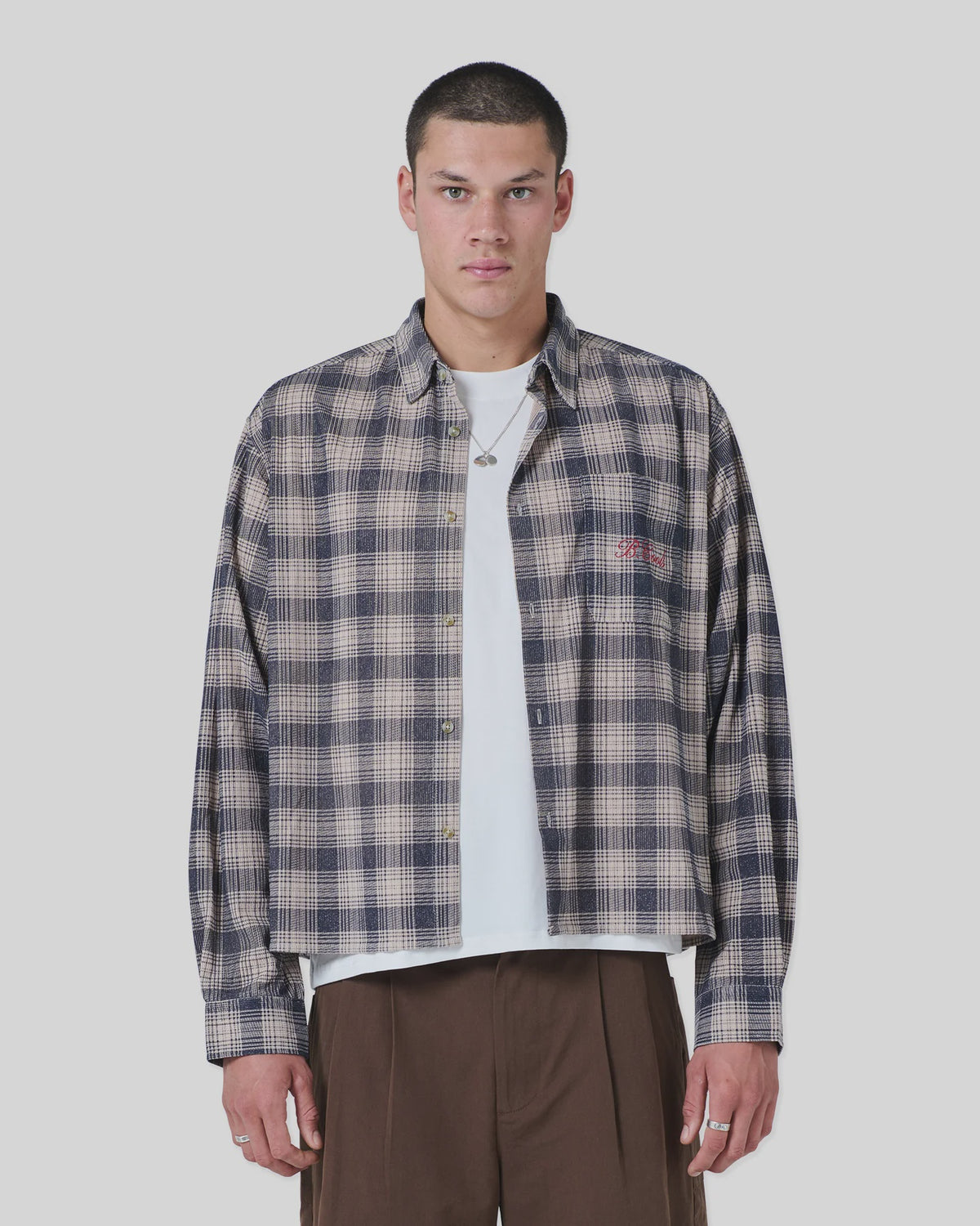 Chalet Crop L/S Shirt - Navy