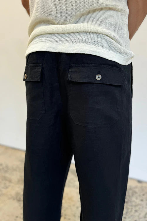 Linen Slack Pant - Night