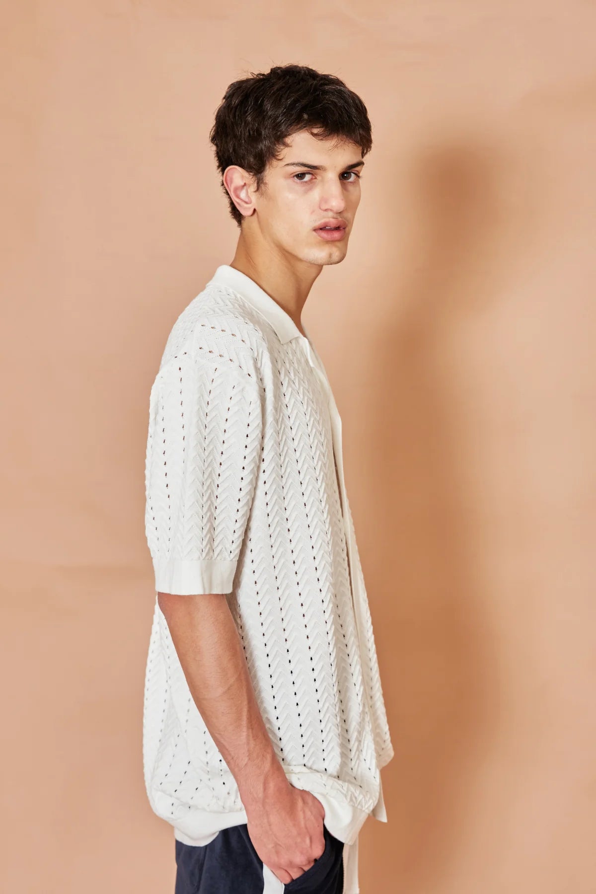 Nerano Knit S/S Shirt - Cream