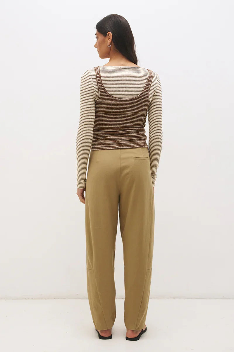 Miren layered Top - Choc Stripe