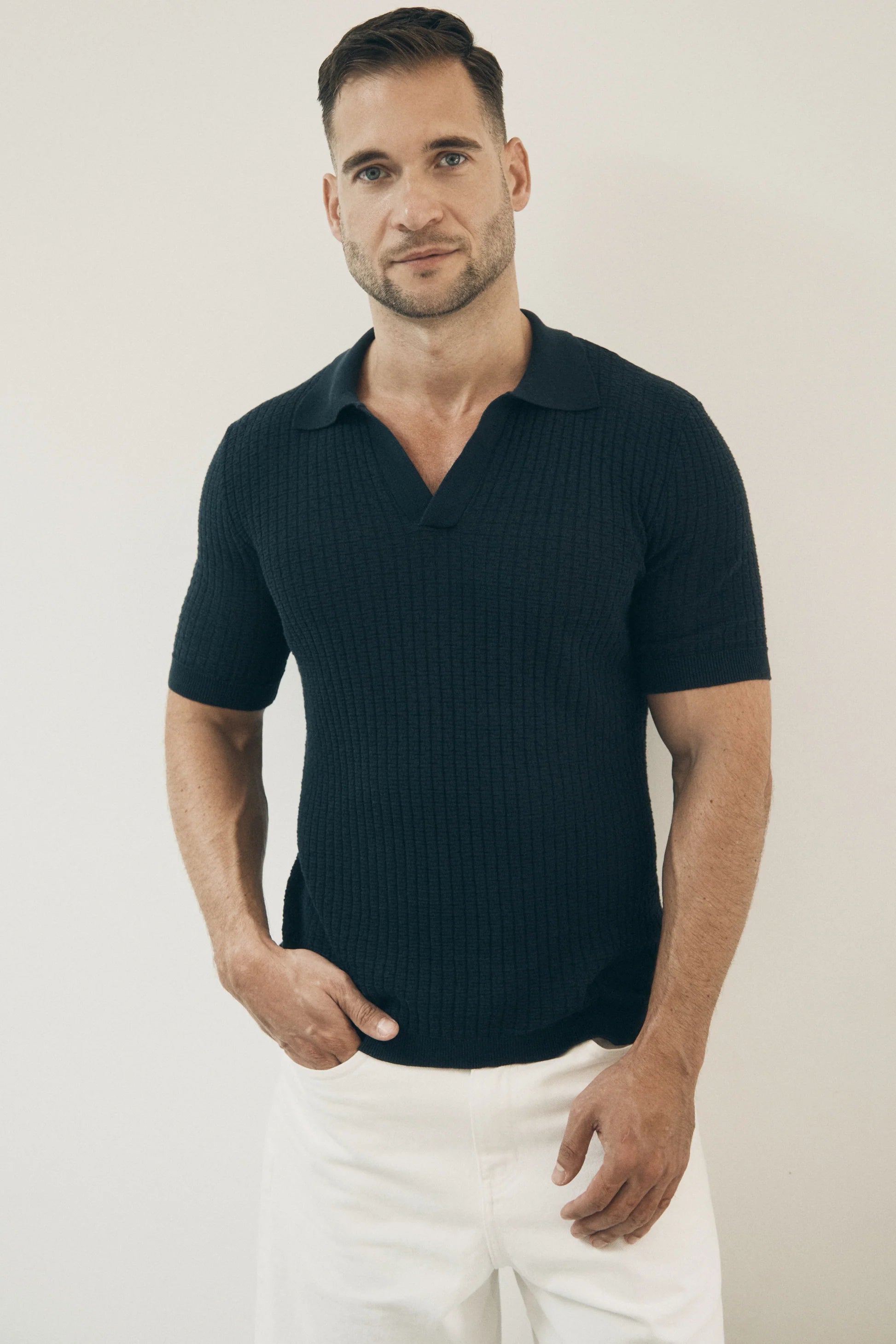 Knitted Polo - Navy