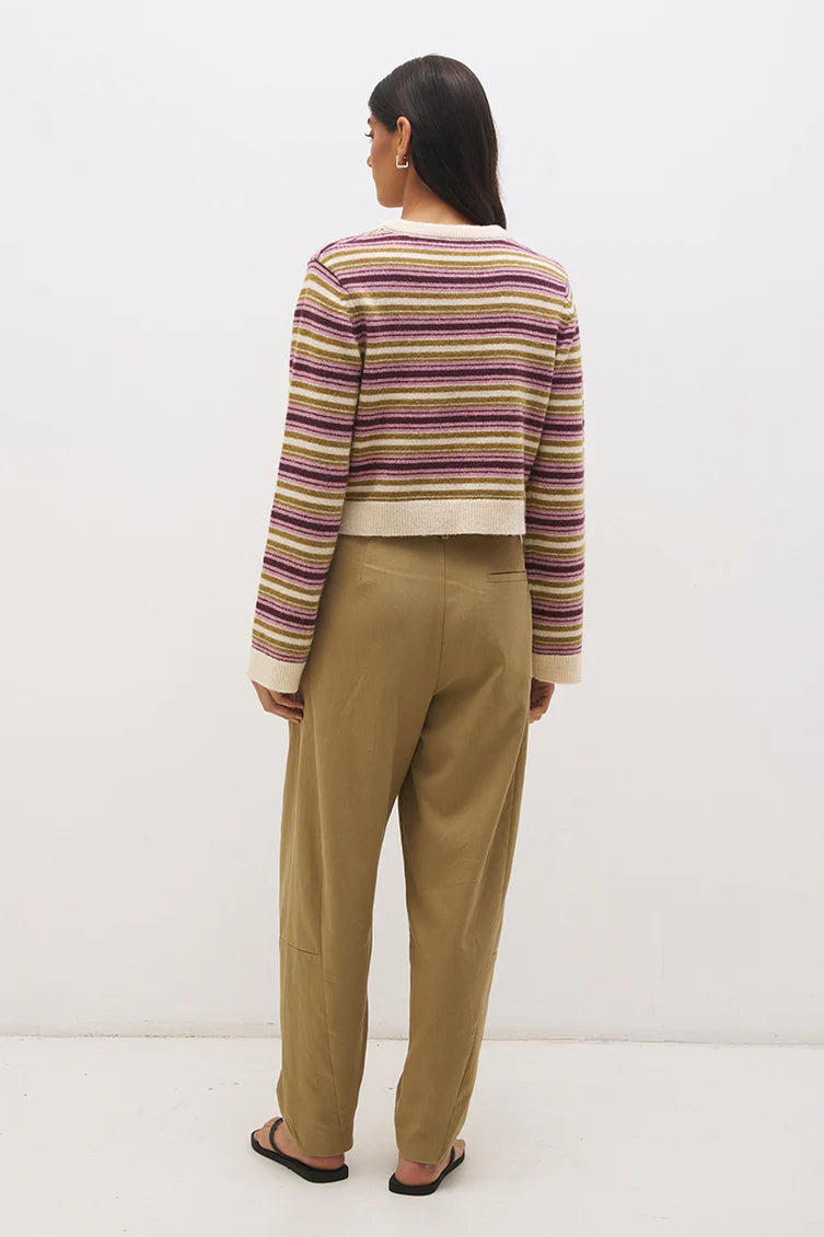 Orchid Stripe Cardigan - Plum Stripe