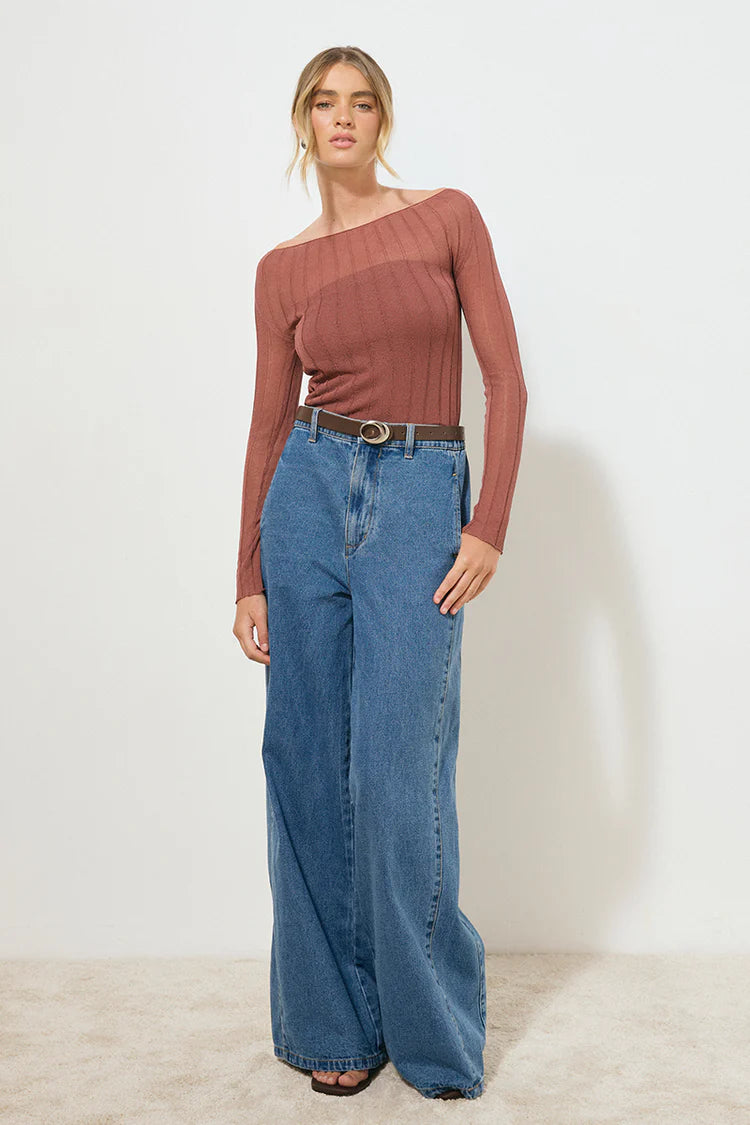 Reflection Knit Top - Cognac