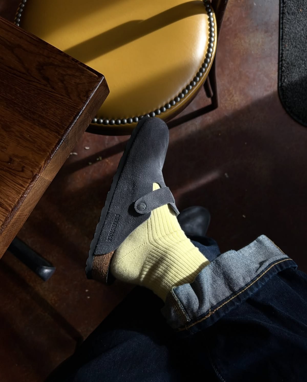 Boston SFB Navy Tonal Footbed - Suede Leather