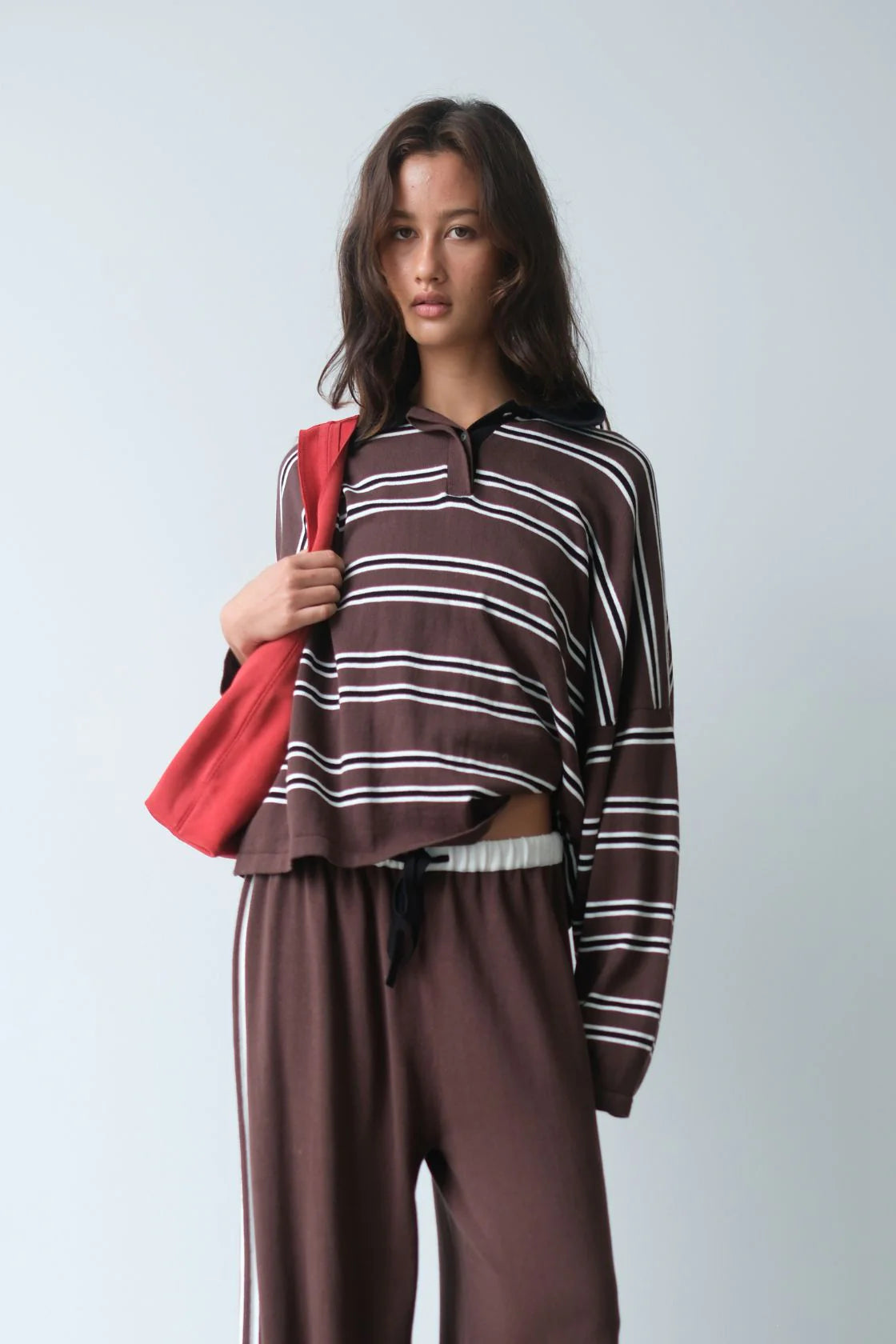 Rayne Knit Jersey - Espresso, Black & Cream