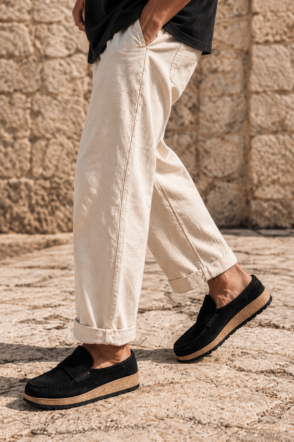 Naples Black Suede Leather - Regular